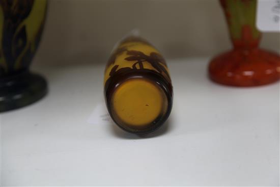A Galle cameo glass conical vase, c.1905, height 18cm
